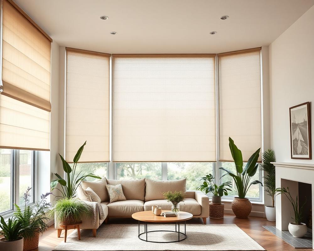 Linen roller blinds, Brigg