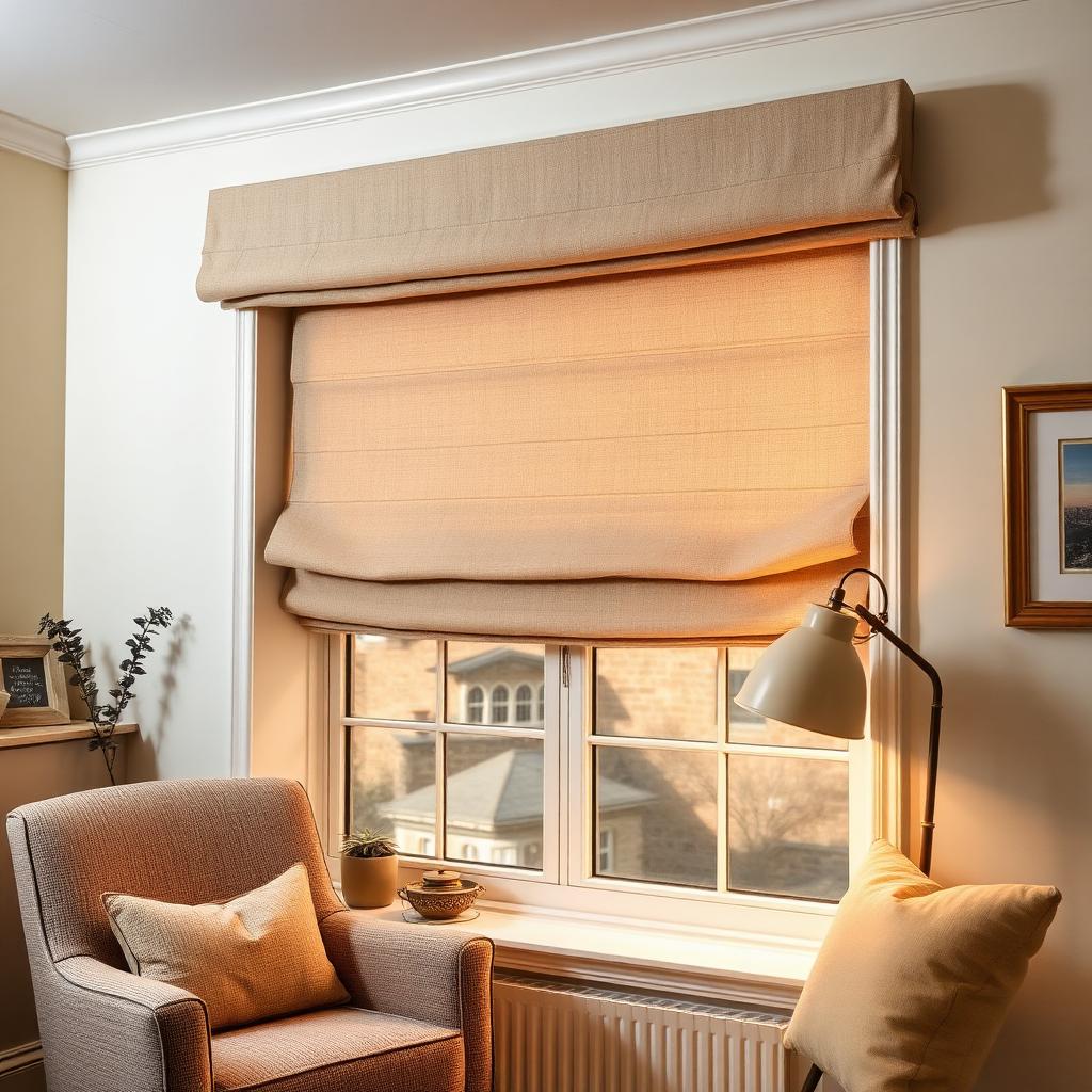 Roman blinds in linen, Wrawby